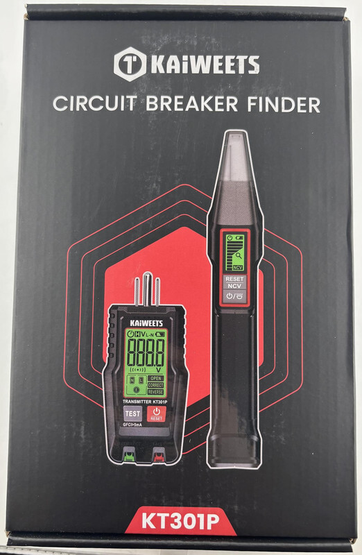 KAIWEETS KT301P CIRCUIT BREAKER FINDER WITH TRANSMITTER AND ADAPTERS