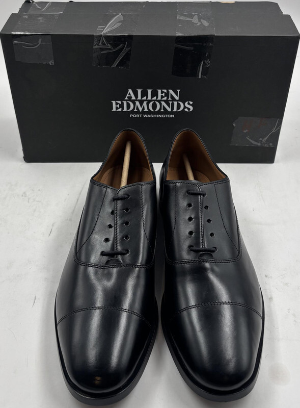 ALLEN EDMONDS SIENA CAP BLACK LE 10.5 3E 5720 BLACK DRESS SHOES