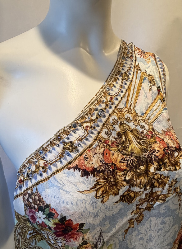 CAMILLA THRONE GAMES TIE ONE SHOULDER SHORT DRESS SZ M/L RRP 759.00$ SDSE022