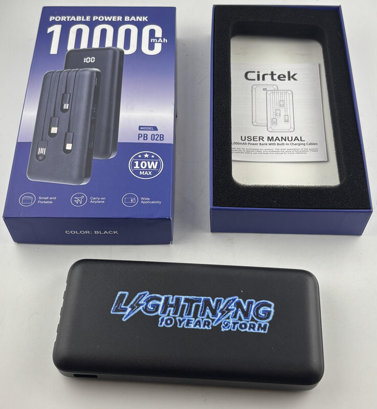 CIRTEK PB 02B LIGHTING 10 YEAR STORM PORTABLE POWER BANK 10000MAH