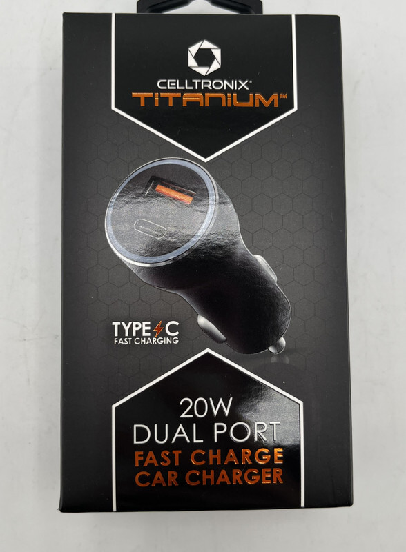LOT OF 2 CELLTRONIX TITANIUM TTNM-PD CAR CHARGER OUTPUT USB AND TYPE C 20W