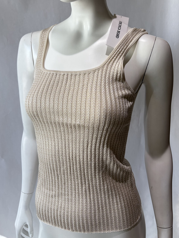 VERONICA BEARD WOMEN'S SQUARE NECK SANDA KIT TANK KHAKI 2603KS1491058 SZ SMALL