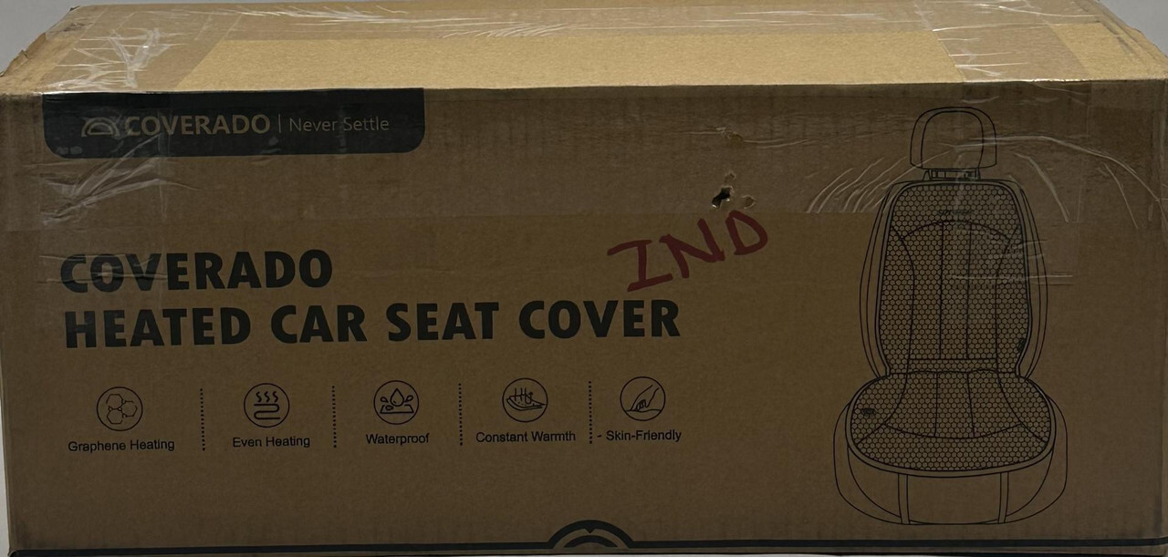 COVERADO HEATED CAR SEAT COVER WATERPROOF GRAPHENE HEATING W/ CONSTANT WARMTH