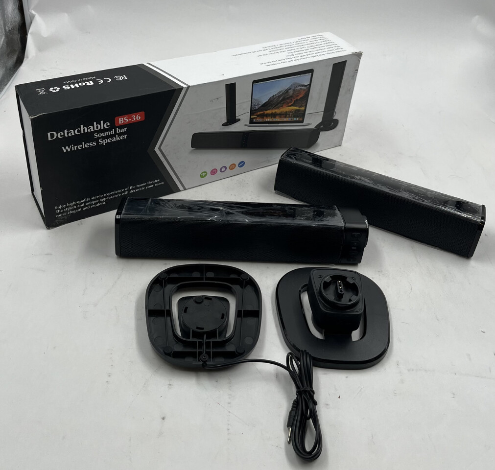 DETACHABLE BS-36 SOUND BAR WIRLESS SPEAKER STEREO FOR TV/LAPTOP MOBILE 