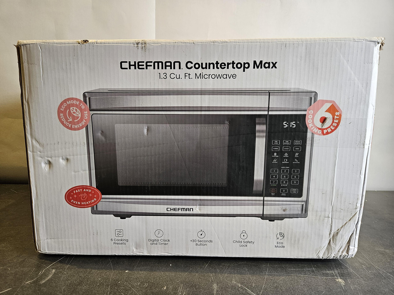 CHEFMAN RJ55-SS-13 COUNTERTOP MAX 1.3 CU. FT. DIGITAL MICROWAVE