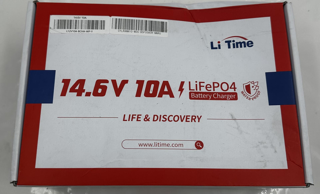 LI TIME LIFE AND DISCOVERY 14.6V 10A LIFEPO4 WATER PROOF BATTERY CHARGER 