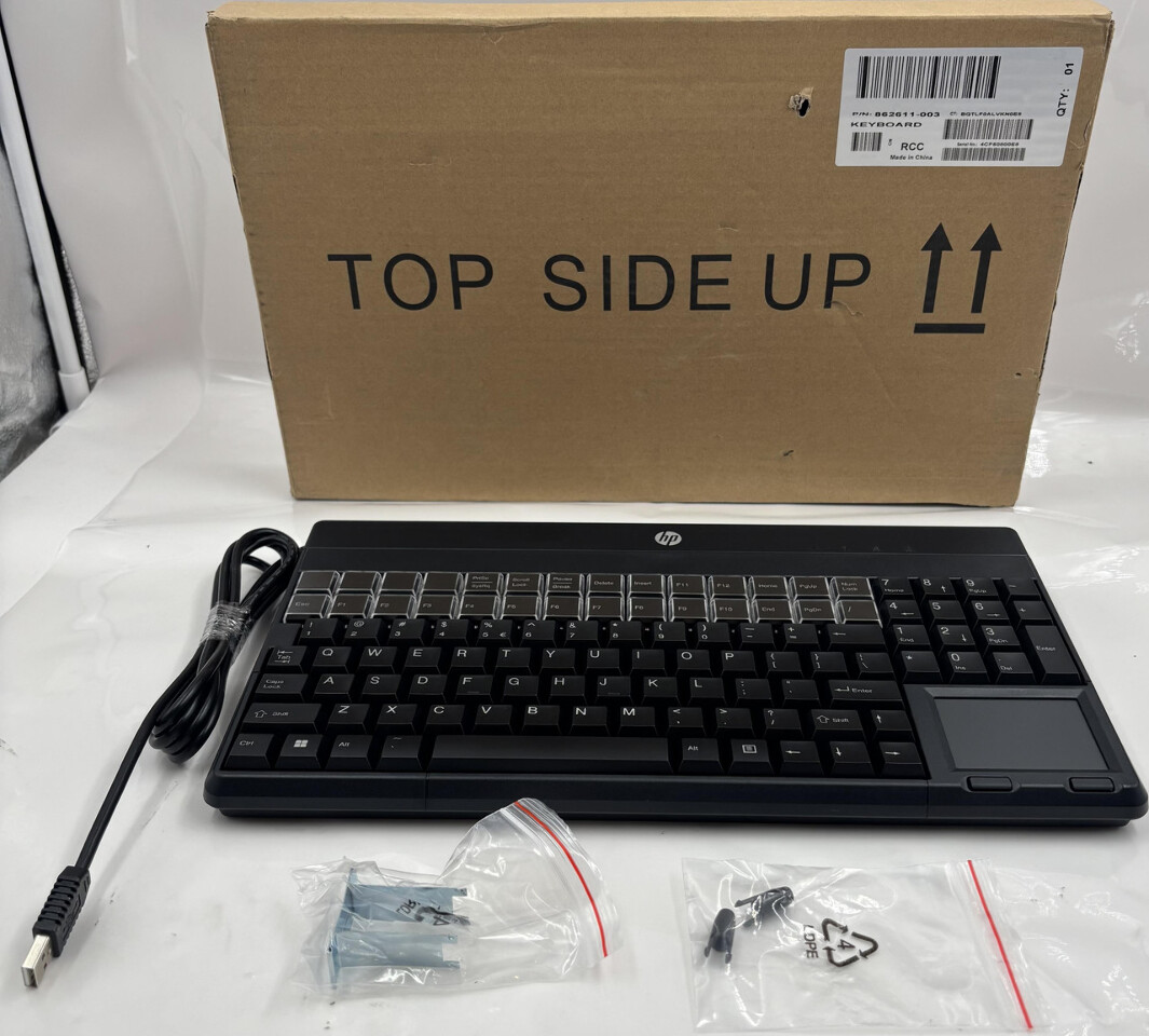 HP HSTNC-CH02-KB 862611-003 BLACK USB POS KEYBOARD WITH MAG STRIPE READER