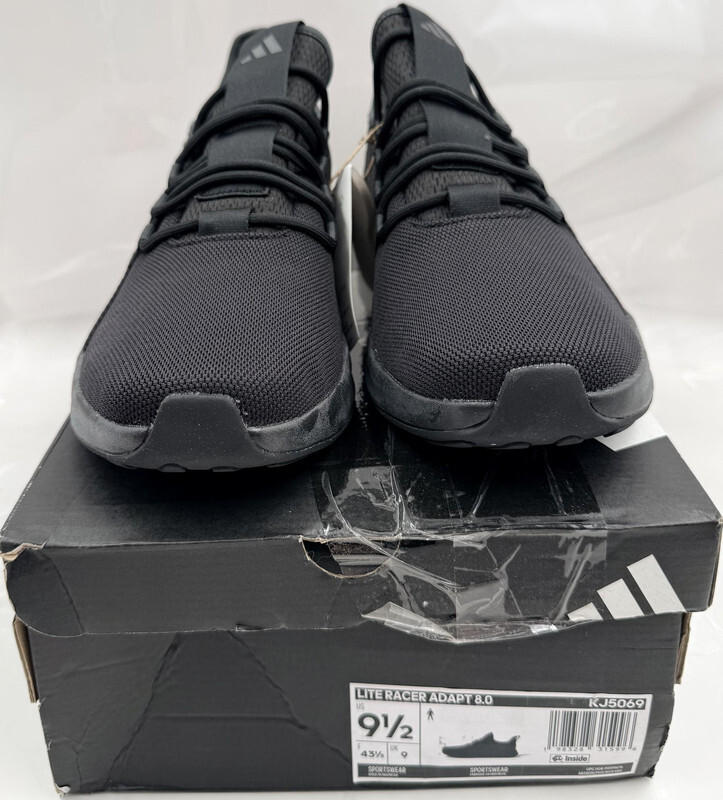 ADIDAS LITE RACER ADAPT 8.0 KJ5069 MENS SIZE 9.5 EU 43 1/3 BLACK SNEAKERS