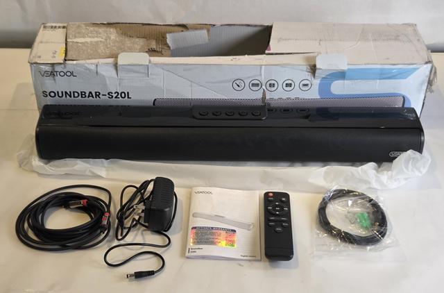 VEATOOL SOUNDBAR-S20L HIFI WIRELESS BLUETOOTH SPEAKER BLACK FOR SMALL SPACES