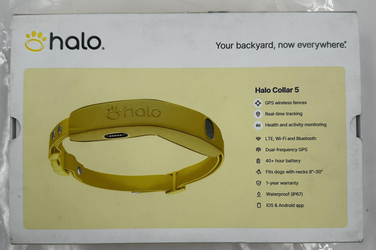 HALO COLLAR 5 GPS WIRELESS DOG FENCE SUNBURST W/ HEALTH AND ACTVITY MONITOR