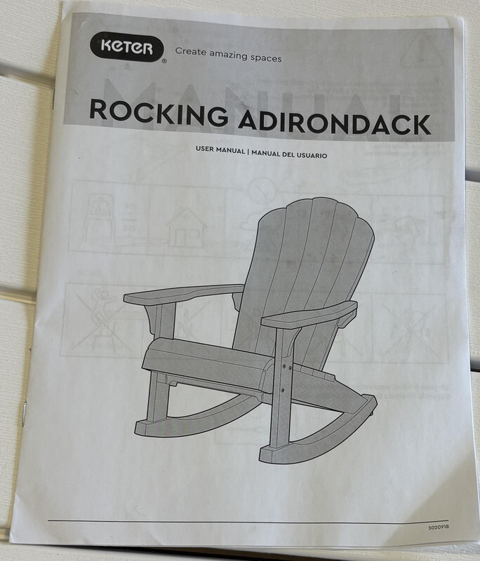 KETER ROCKING ADIRONDACK WHITE ROCKING CHAIR