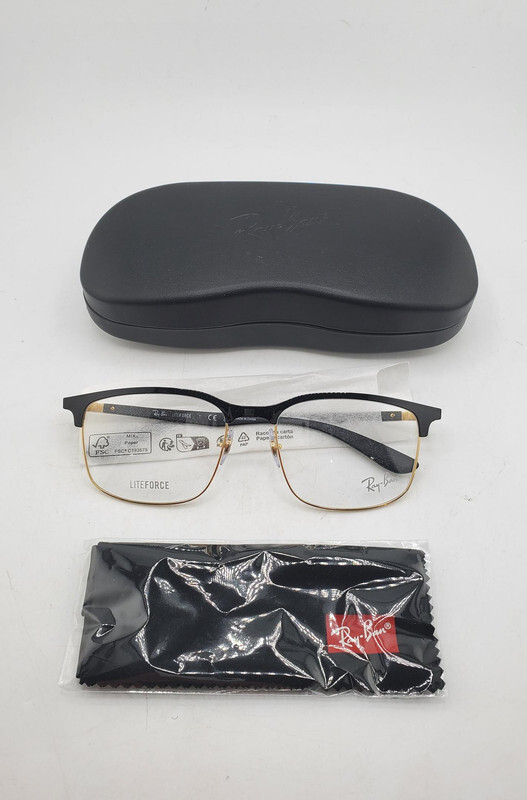 RAY-BAN RB 6518 2890 BLACK GOLD LITEFORCE AUTHENTIC EYEGLASSES 57-19-150