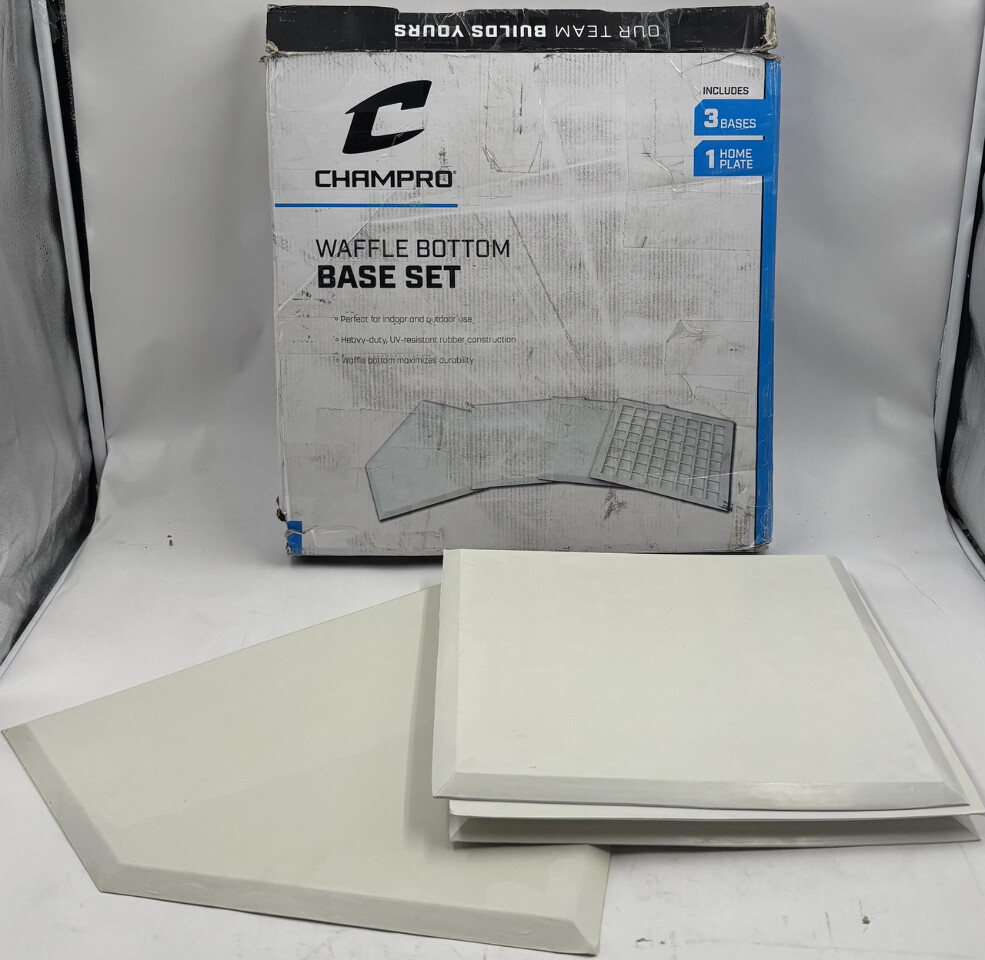 CHAMPRO BASE SET WITH WAFFLE BOTTOM 3 BASES AND ONE HOME PLATE