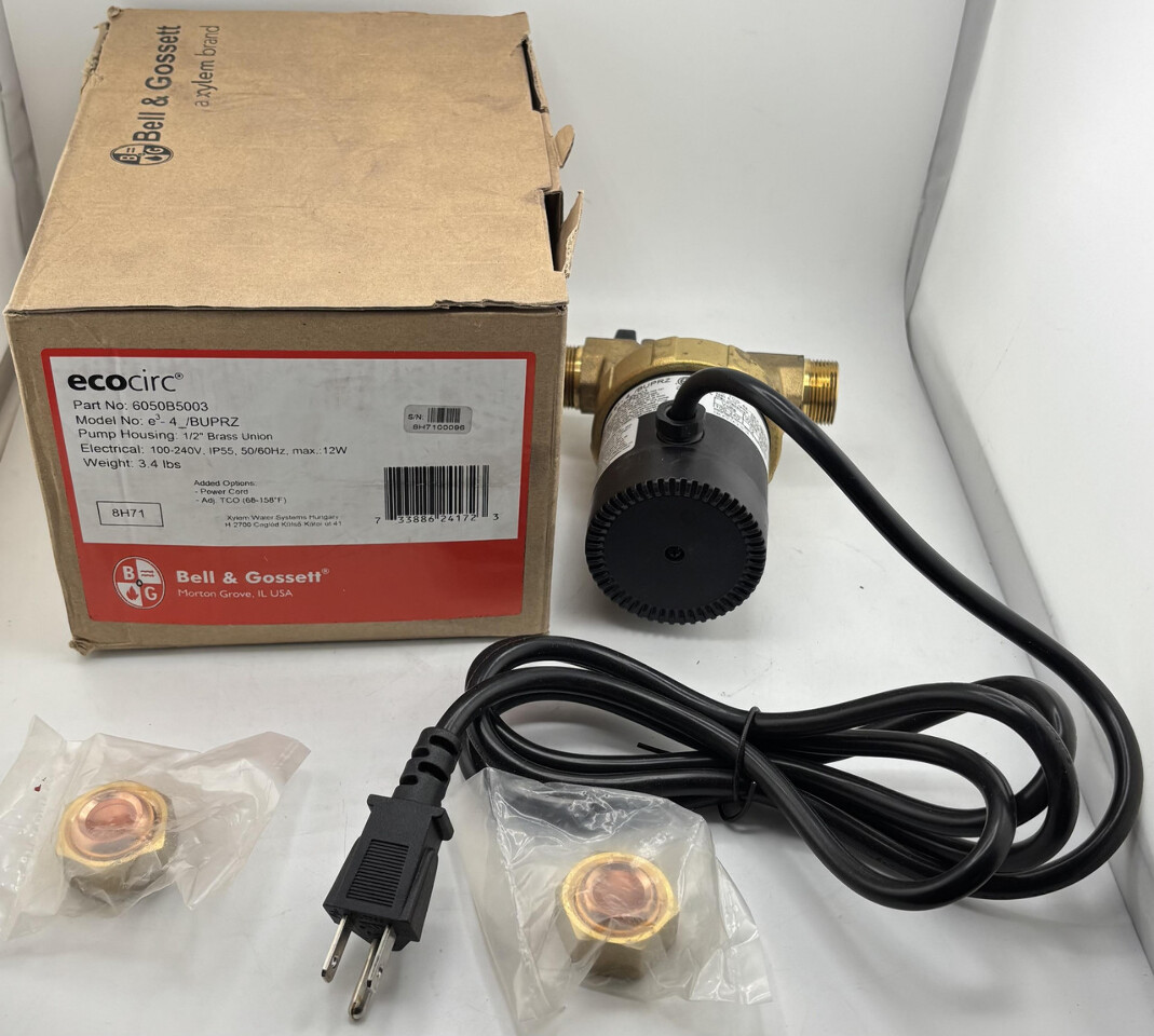 BELL & GOSSETT E3 E^3-4_/BUPRZ 6050B5003 8H71 HOT WATER RECIRCULATION SYSTEM