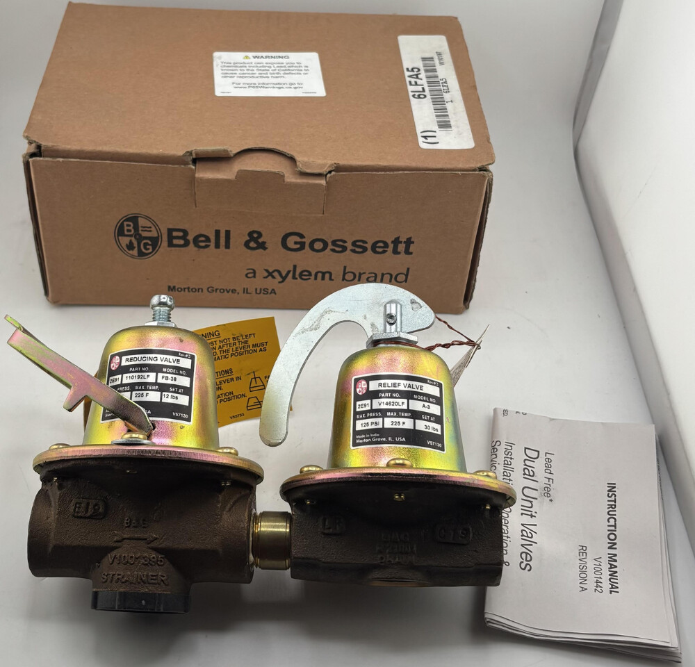 BELL & GOSSETT 6LFA5 W10197 DUAL UNIT VALVE 2E91 F-3 VALVE XYLEM