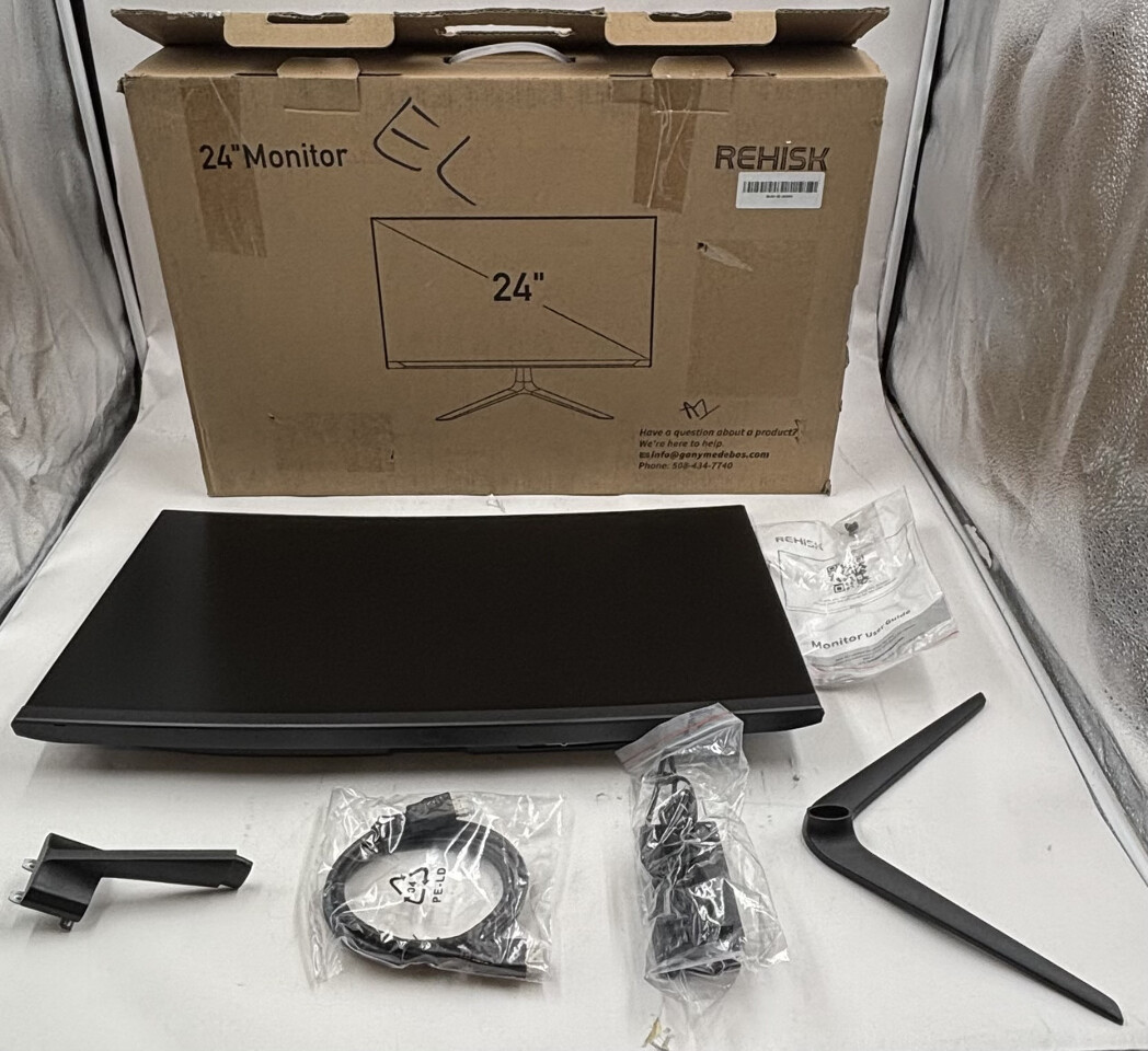 REHISK 24" CURVED LED MONITOR WITH STAND AND POWER CORDS RE-241KV4