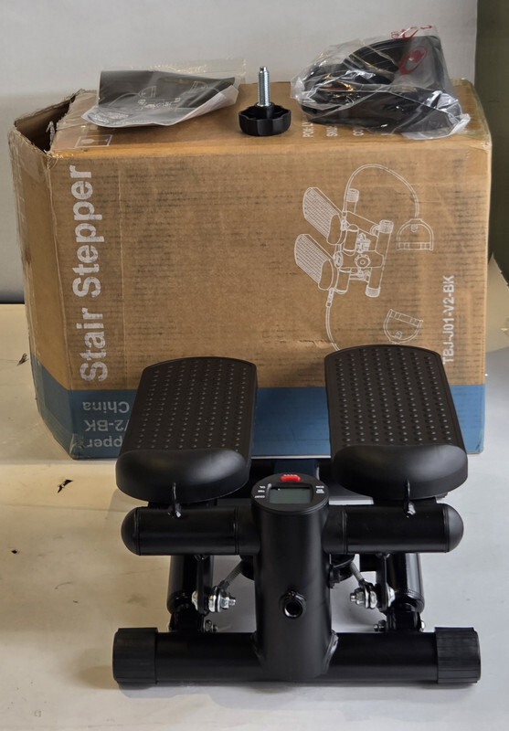 STAIR STEPPER BLACK MINI STEPPER MACHINE WITH RESISTANCE BANDS