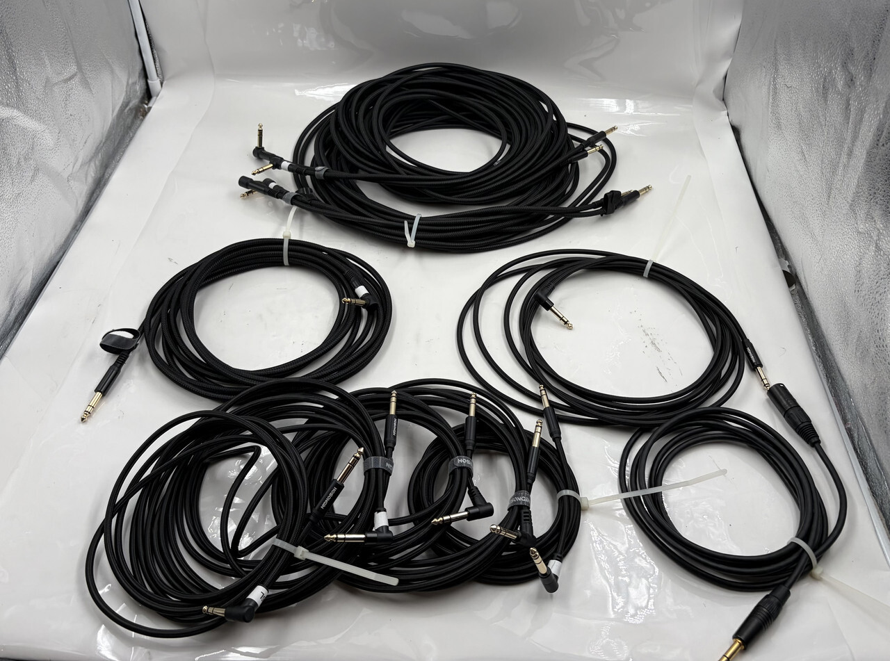 HOSONGIN 1/4 RIGHT ANGLE TRS INSTRUMENT CABLE 4* 25' 1* 20' 6* 5' +NEUTRIK CABLE