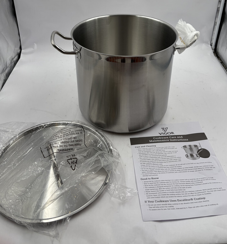 VIGOR SS1 SERIES 20 QT. HEAVY DUTY STAINLESS STAIN STOCK POT WITH LID