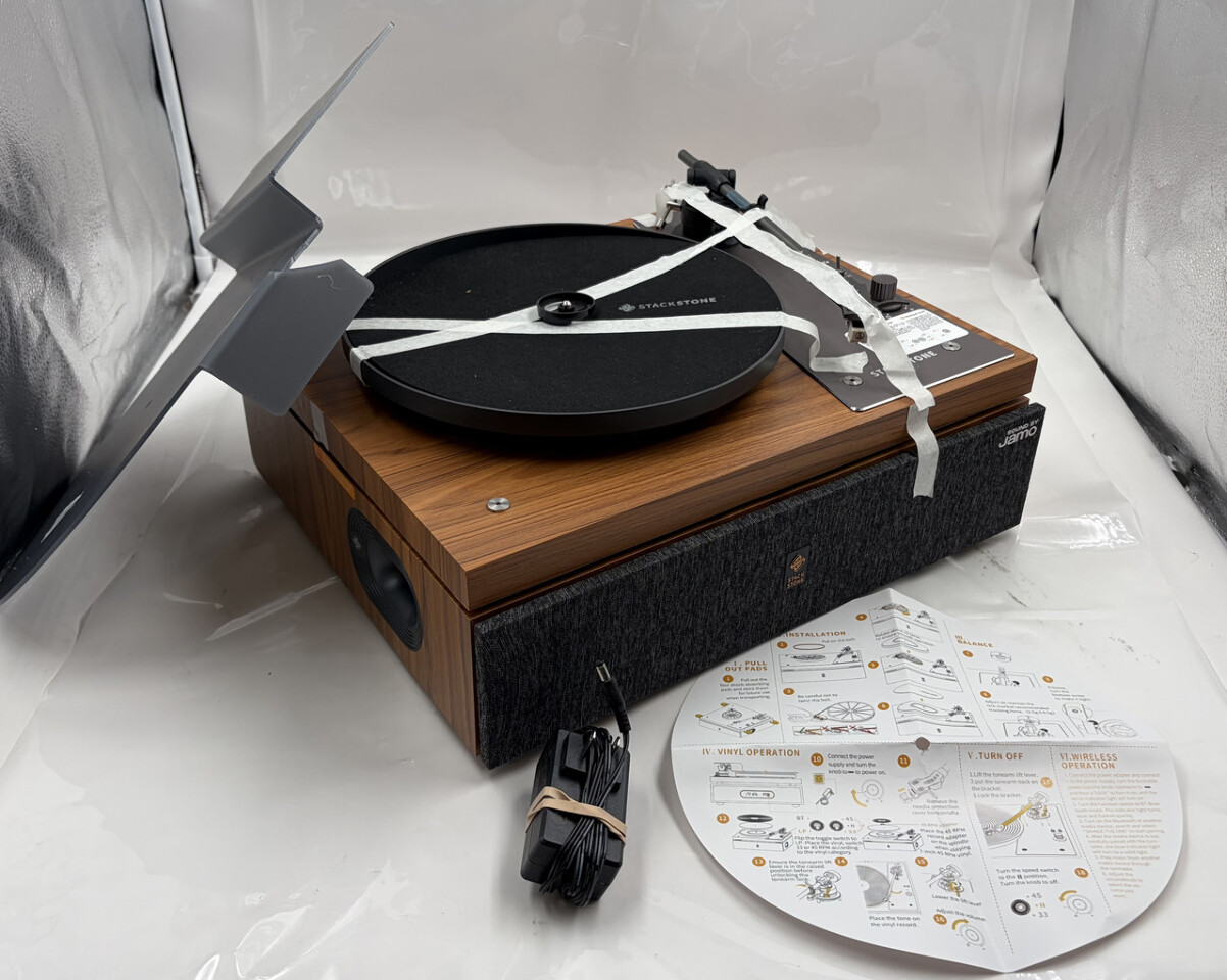 STACK STONE X JAMO SAVAGE THE ONE NATURAL WOOD VINYL RECORD PLAYER BLUETOOTH NEW