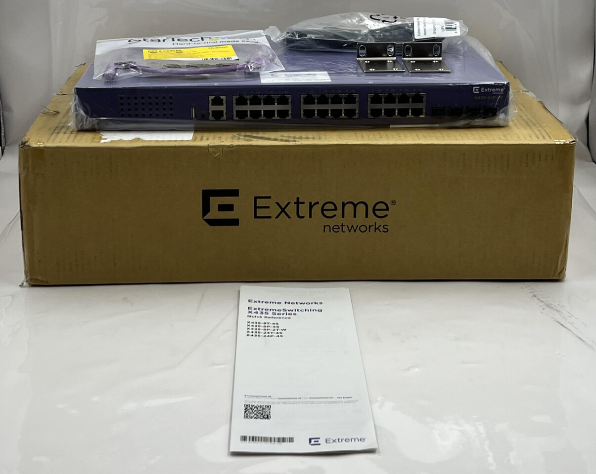 EXTREME NETWORKS X435-24P-4S 24-PORT GIGE POE+ SWITCH WITH 4X 1G SFP