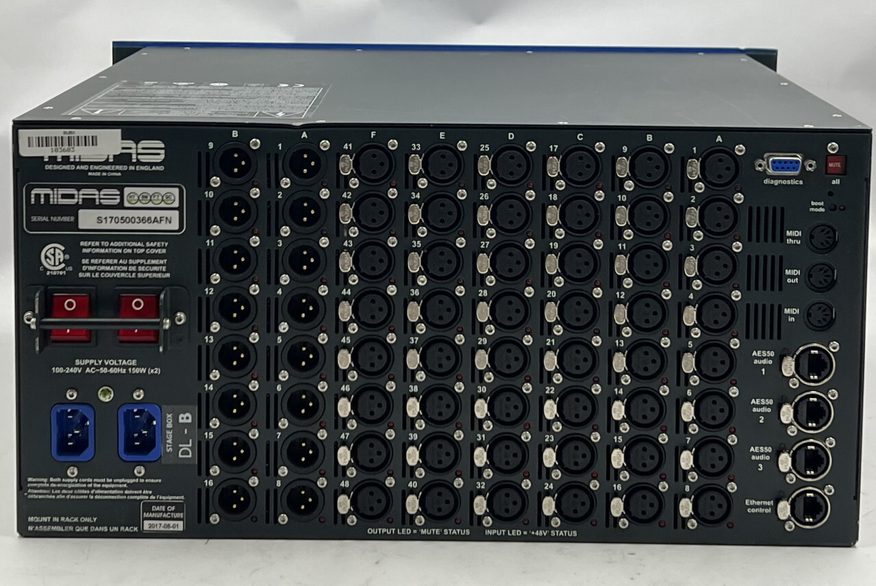 MIDAS DL251 48-INPUT /16-OUTPUT FIXED FORMAT AUDIO SYSTEM I/O STAGE BOX