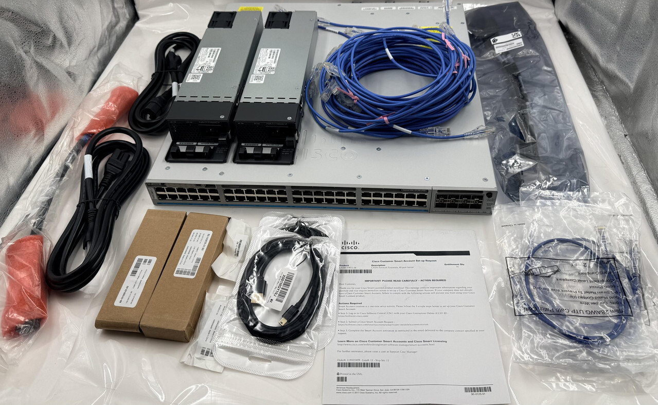 CISCO C9300-48UXM-E 48 PORT MANAGED ETHERNET NETWORK SWITCH W/C9300-NM-8X