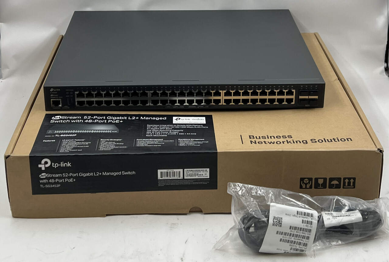 TP-LINK TL-SG3452P UN JETSTREAM 52-PORT GIGABIT L2+ MANAGED SWITCH POE+ 384W