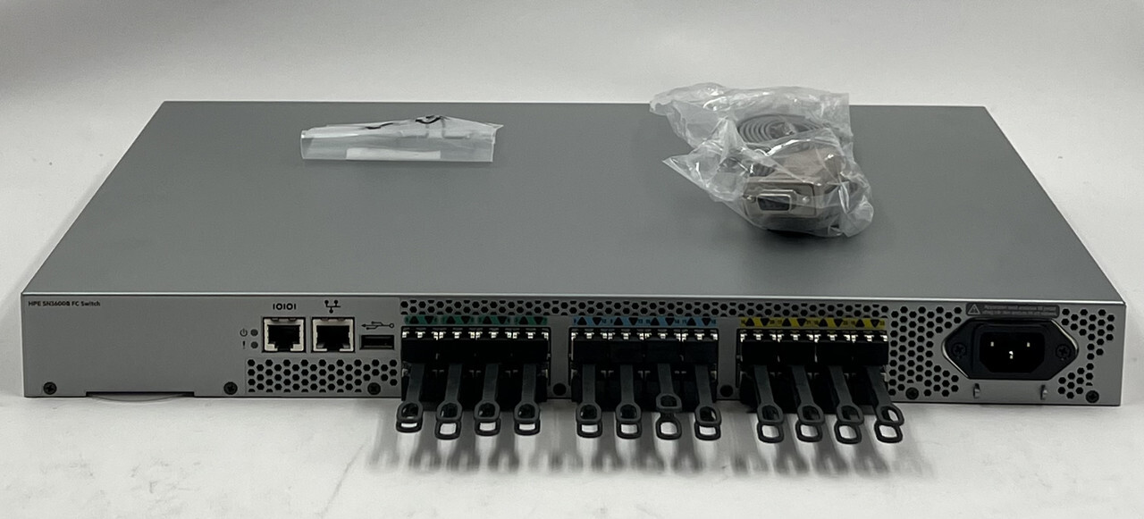 HPE SN3600B 32GB 24/24 POWER PACK+ FIBRE CHANNEL SWITCH R8P29A HPE-G610-24-16G-5