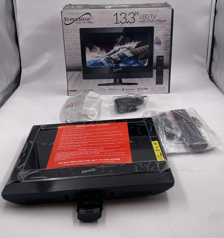 SUPERSONIC SC-1312 13.3" HDTV WITH BUILT-IN DVD PLAYER BLACK