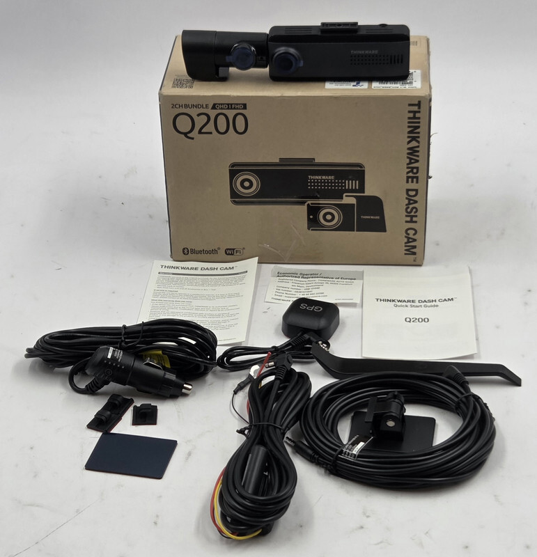 THINKWARE Q200 2-CHANNEL 2K FRONT AND 1080P REAR DASH CAM W/ GPS AND BLUETOOTH