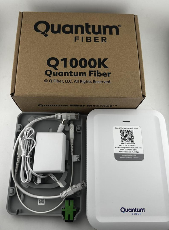 QUANTUM FIBER INTERNET Q1000K SMARTNID MODEM W/ WALL FIBER SPOOL BRACKET