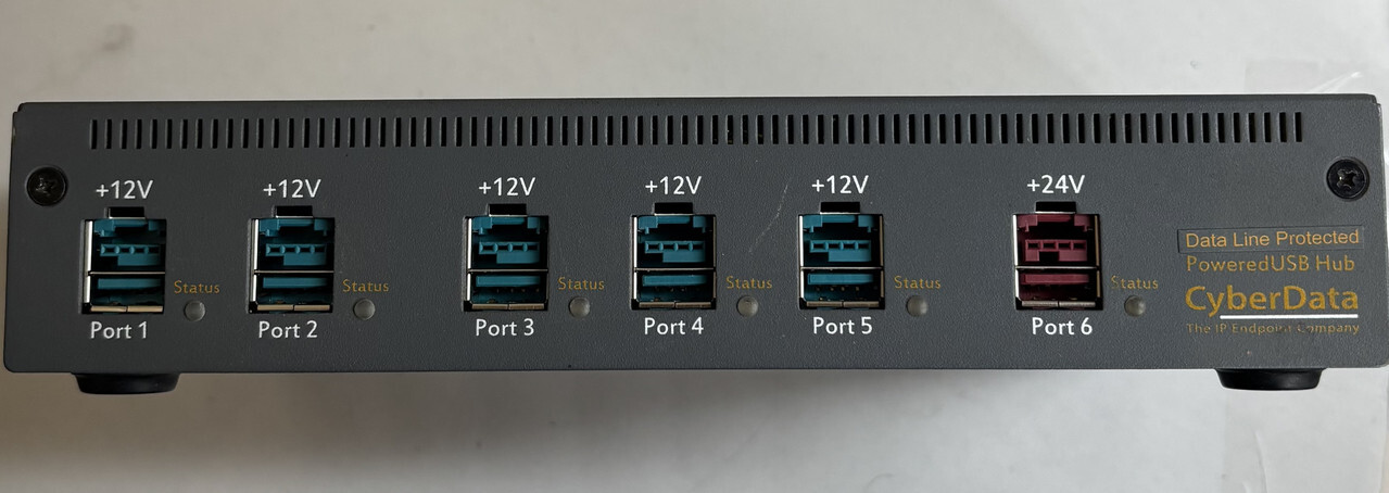 CYBERDATA 011303B INDUSTRIAL GRADE 6 PORT POWERED USB 2.0 HUB