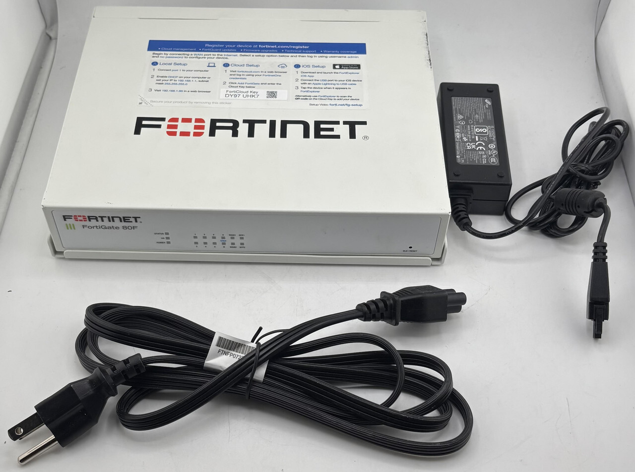 FORTINET FG-80F P25604-21-07 FORTIGATE 80F FIREWALL NETWORK SECURITY APPLIANCE