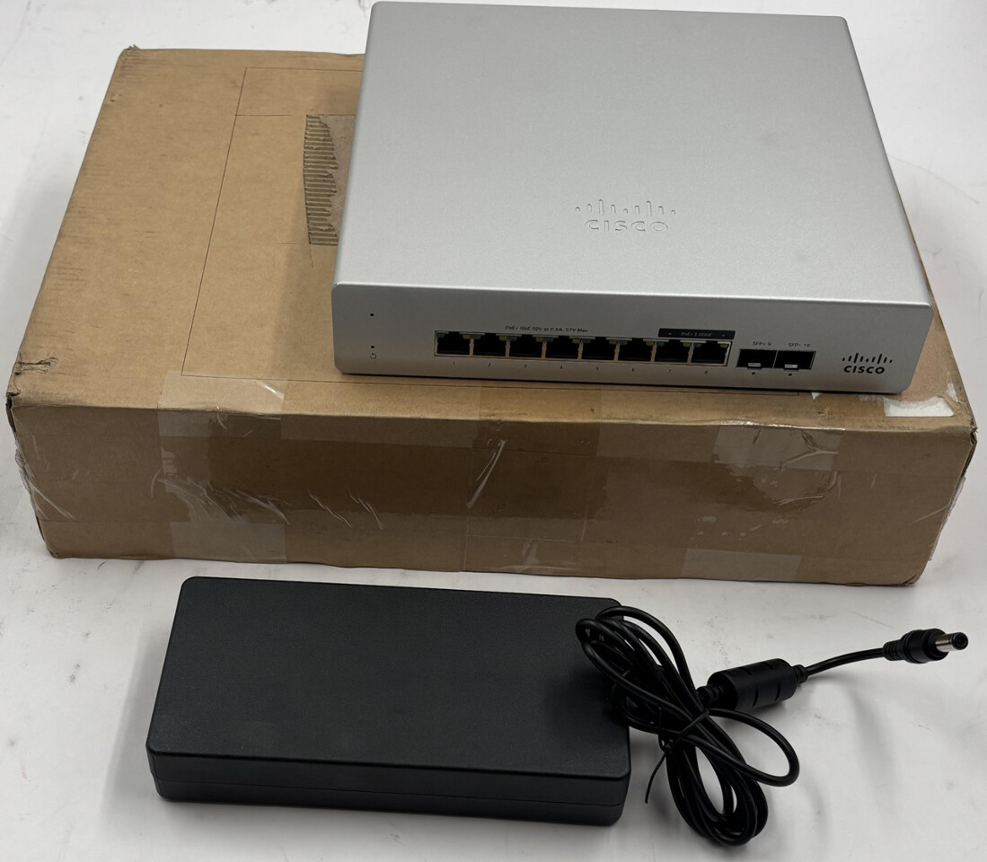CISCO MS130-8X-HW 74-127923-01 MERAKI 8 PORT CLOUD MANAGED NETWORK POE SWITCH