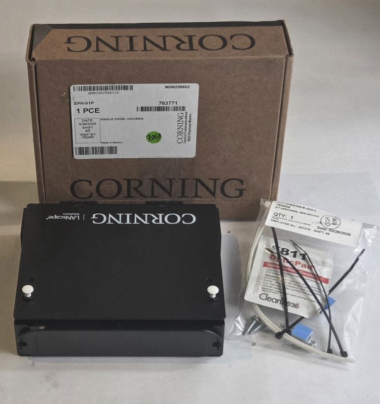 CORNING SPH-01P BLACK WALL MOUNTABLE SINGLE PANEL FIBER OPTIC HOUSING