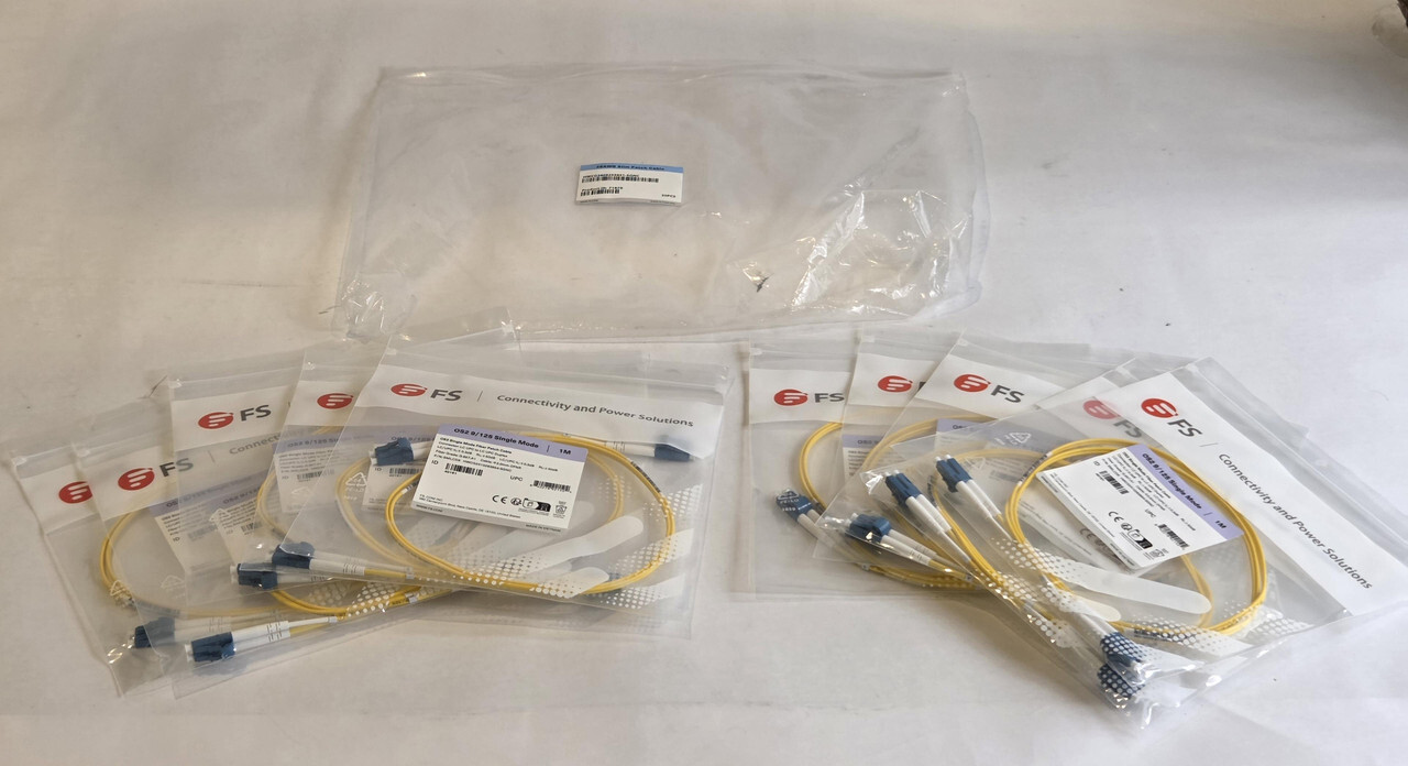 LOT OF 10 FS SMLCDX 1 METER OS2 9/125 SINGLE MODE FIBER PATCH CABLE