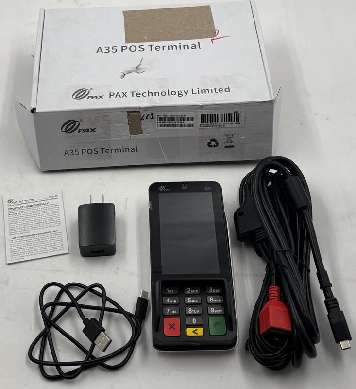 PAX A35 A35-0BW-RD6-01AA ANDROID POS CREDIT CARD TERMINAL READER