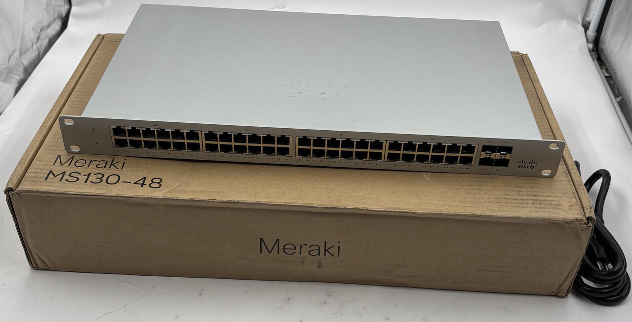CISCO MS130-48-HW MERAKI 48 PORT GIGABIT ETHERNET SWITCH NETWORKING