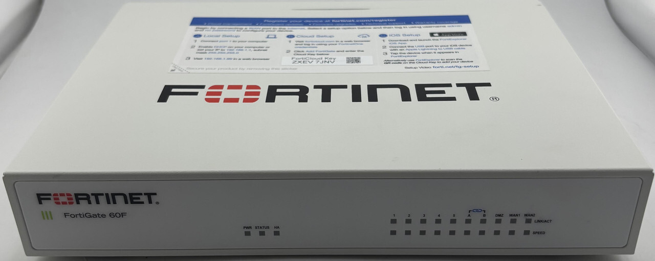 FORTINET FG-60F P24286-04-16 FORTIGATE 60F WIFI FIREWALL NETWORK SECURITY