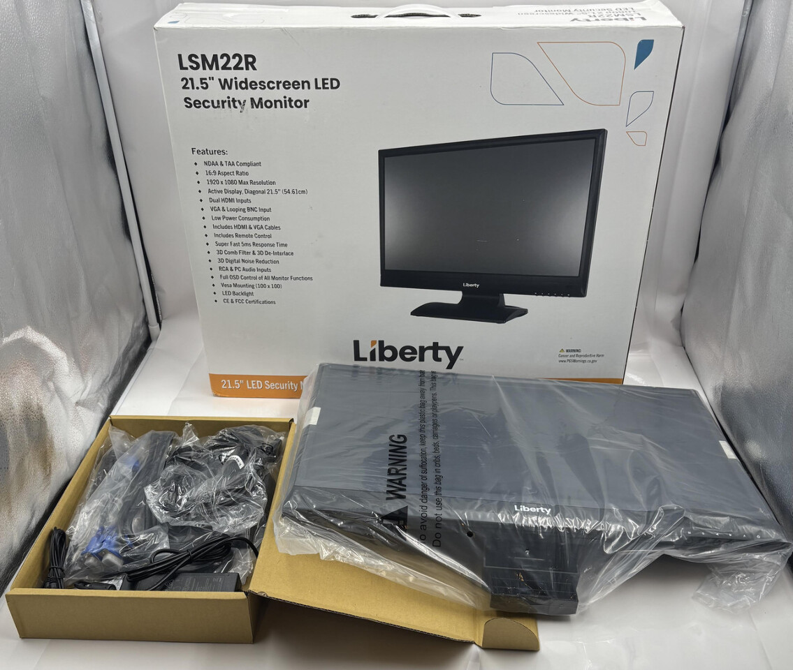 LIBERTY LSM22R LED 21.5" WIDESCREEN HDMI VGA BNC INPUTS REMOTE SECURITY MONITOR