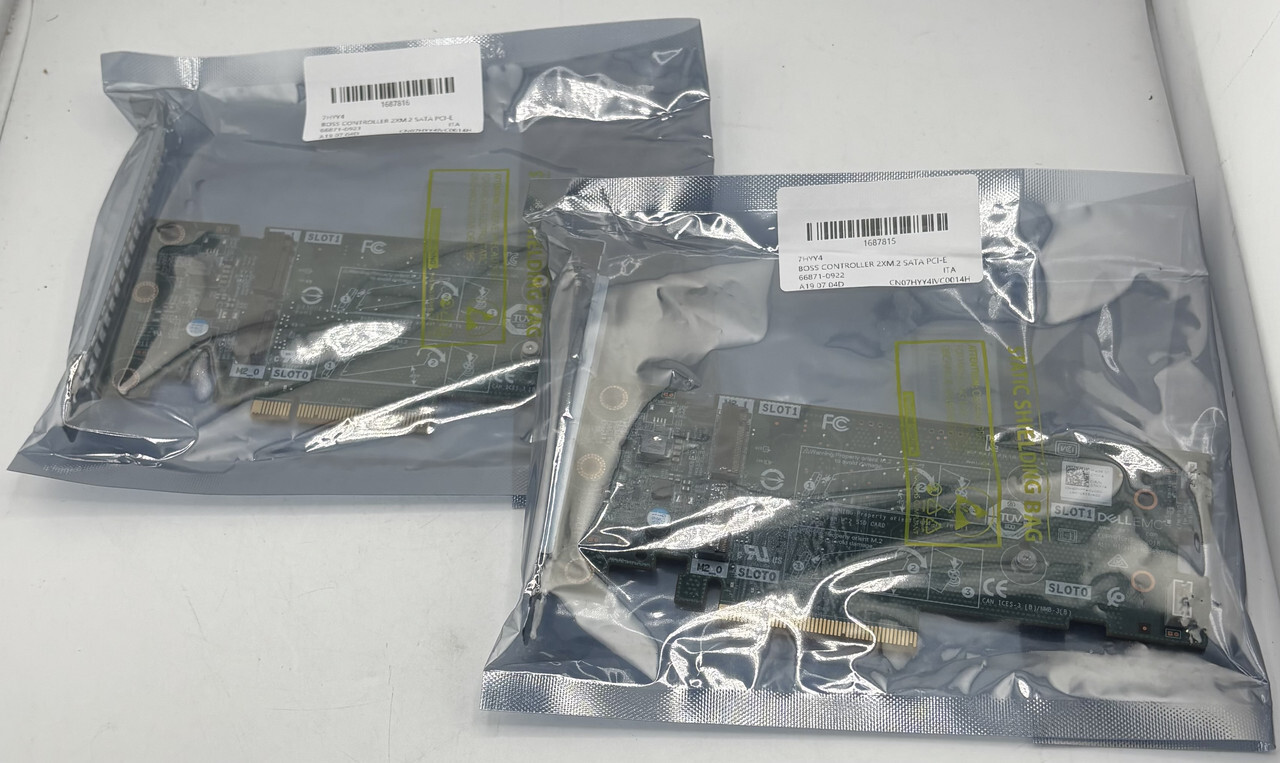 LOT OF 2 DELL 07HYY4 LOW PROFILE BOSS M.2 PCIE SSD STORAGE ADAPTER CARDS