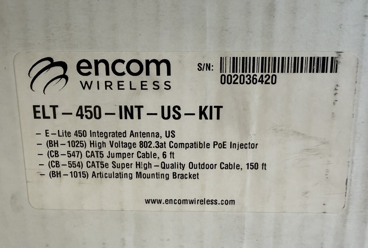 ENCOM WIRELESS ELT-450-INT-US HIGH PERF E-LITE 450 GATEWAY BROADBAND RADIO