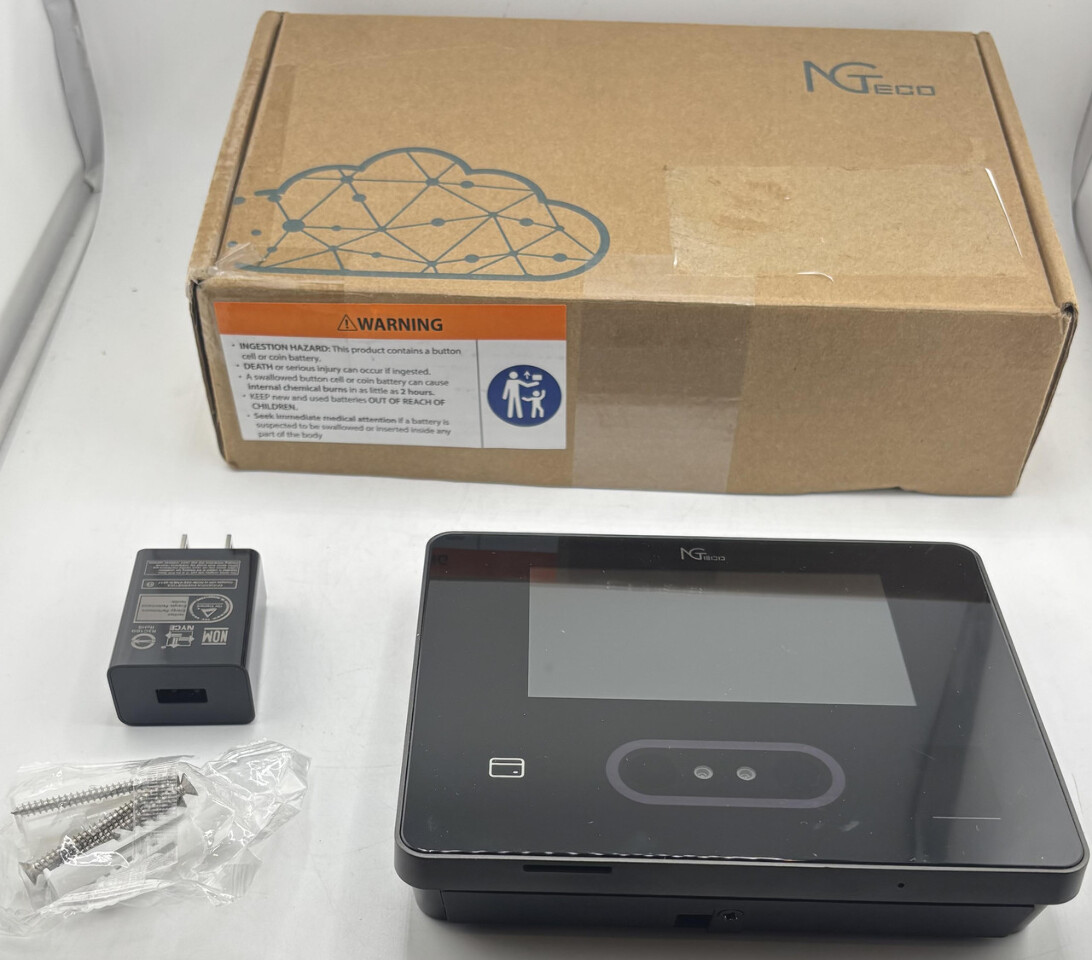 NGTECO TC3 TOUCHSCREEN-ENABLED BIOMETRIC CLOUD TIME CLOCK WITH POWER ADAPTER