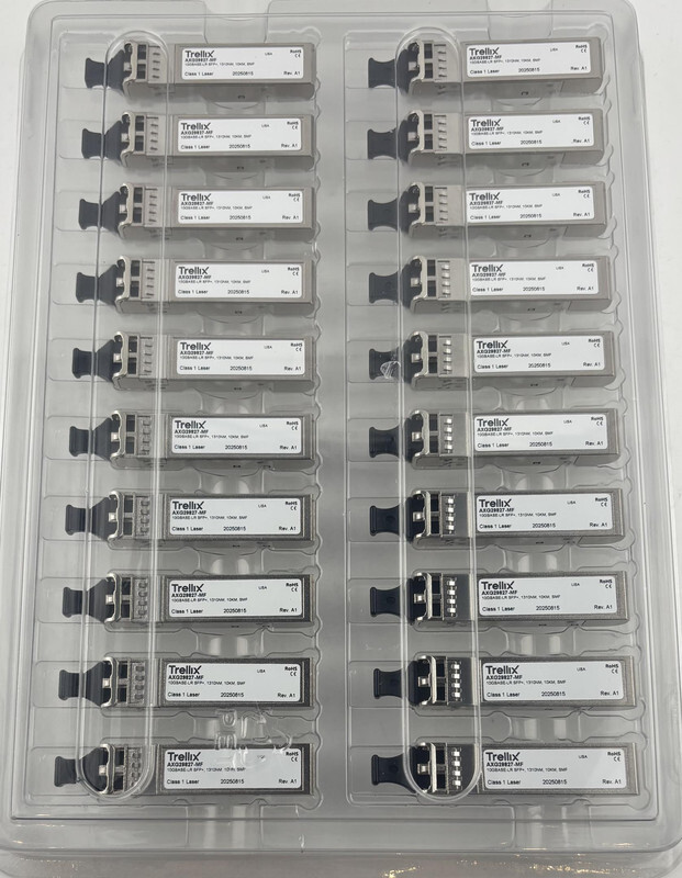 LOT OF 20 TRELLIX AXG29827-MF SMF 10GBASE-LR SFP+ 1310NM 10KM TRANSCEIVERS
