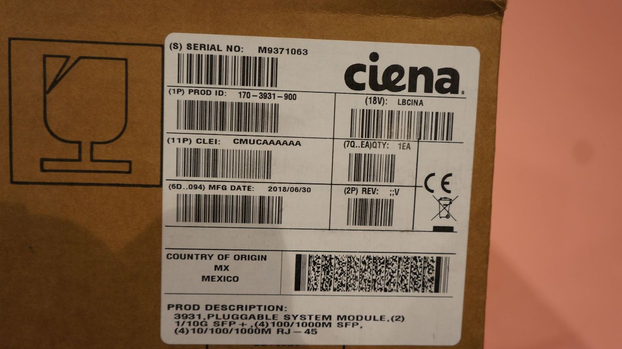 CIENA 1703931900 B9371063 SERVICE DELIVERY SWITCH CMCUCAAAAA MDG