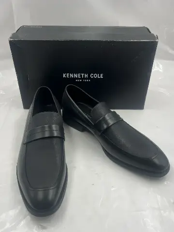KENNETH COLE GOT A CLUE KMF6014 001 MENS BLACK SLIP-ON LOAFERS SZ 12