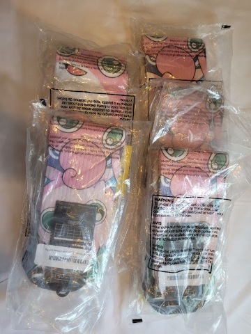 LOT OF 5 -  BIO WORLD X001H3W607 JIGGLY CREW SOCK SIZE 10-13 WITH SOCK RING