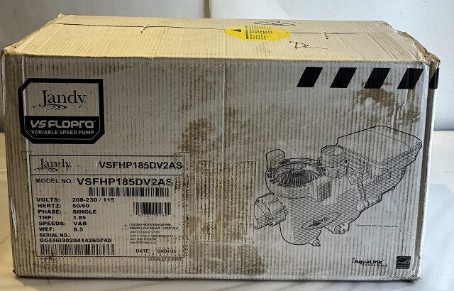 JANDY VS FLOPRO 1.85HP VARIABLE SPEED PUMP VSFHP185DV2AS W/ SPEEDSET 04/26