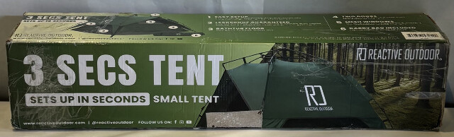 REACTIVE OUTDOOR 3ST-S-DL SMALL-SIZED 3 SECS TENT DL GREEN EASY SET UP TENT